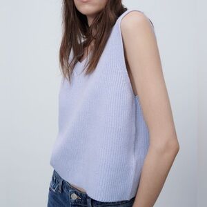 Zara Light Blue Knitted Vest